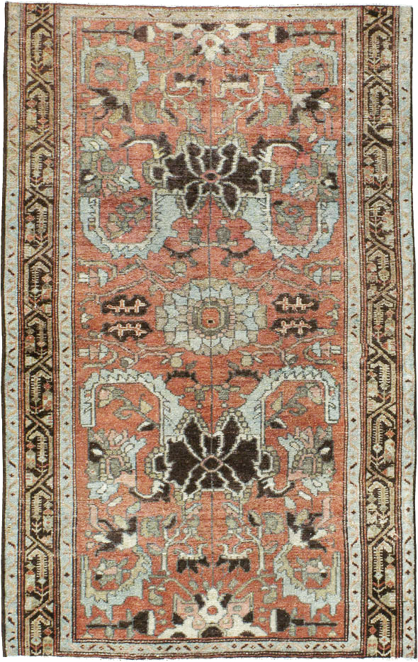 Antique Persian Malayer Rug Throw Rug, No.20716 - Galerie Shabab