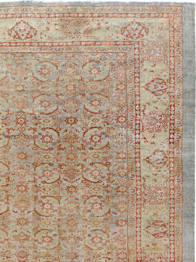 Antique Persian Mahal Square Carpet, No.20765 - Galerie Shabab