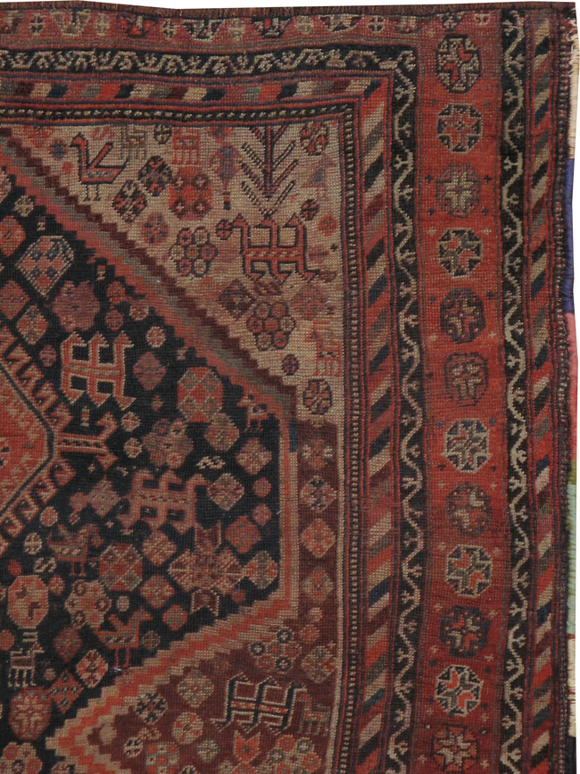 Antique Shiraz Distressed Rug, No.20795 - Galerie Shabab