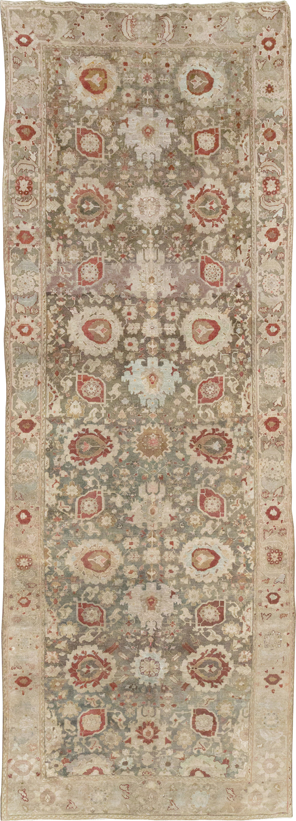 Antique Persian Malayer Wide Gallery Runner, No.20797 - Galerie Shabab