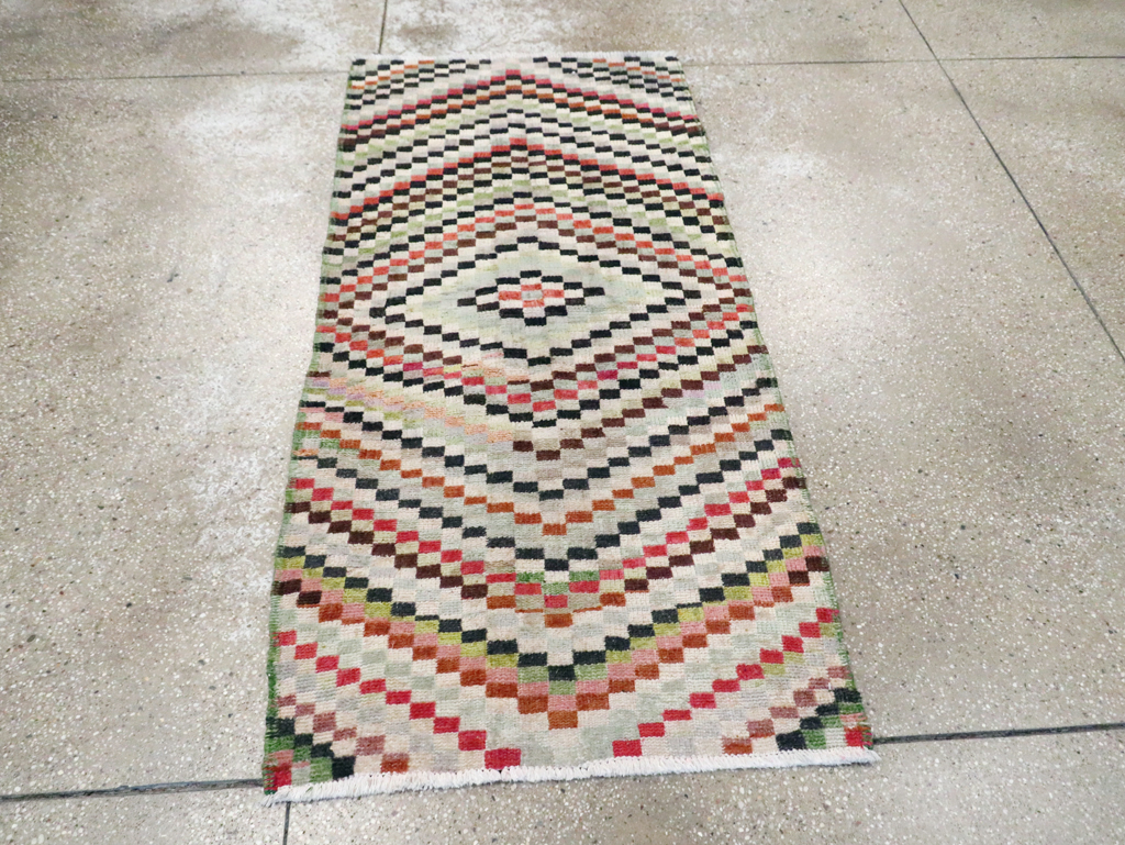 Vintage Deco Style Anatolian Rug, No.20808 - Galerie Shabab