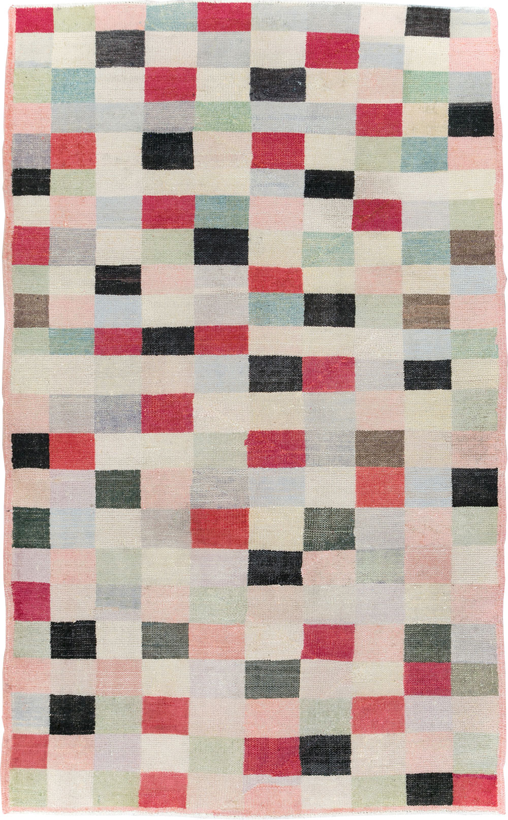 Vintage Turkish Art Deco Accent Carpet, No.20813 - Galerie Shabab