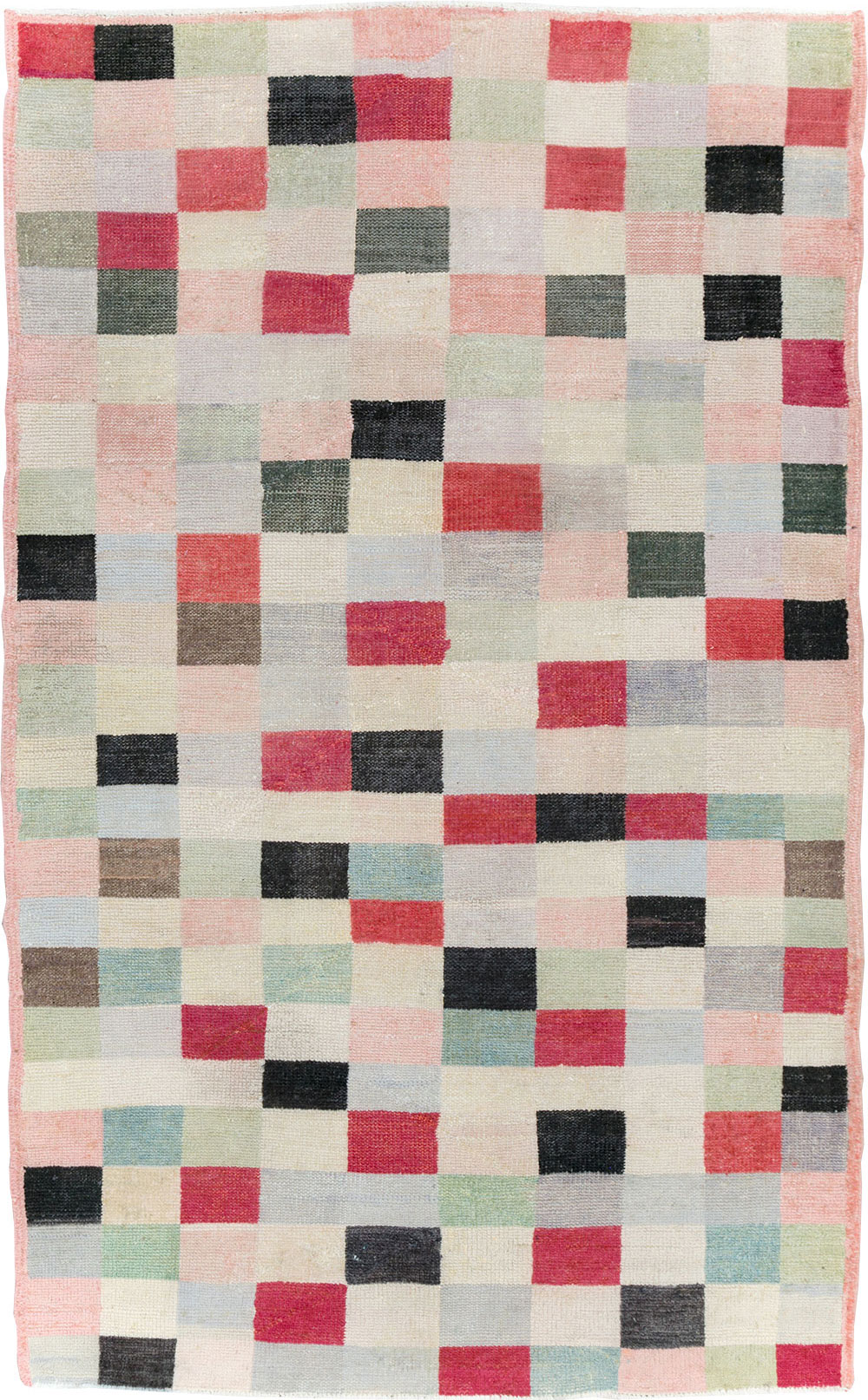 Vintage Turkish Art Deco Accent Carpet, No.20813 - Galerie Shabab