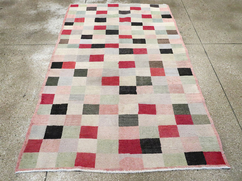 Vintage Turkish Art Deco Accent Carpet, No.20813 - Galerie Shabab