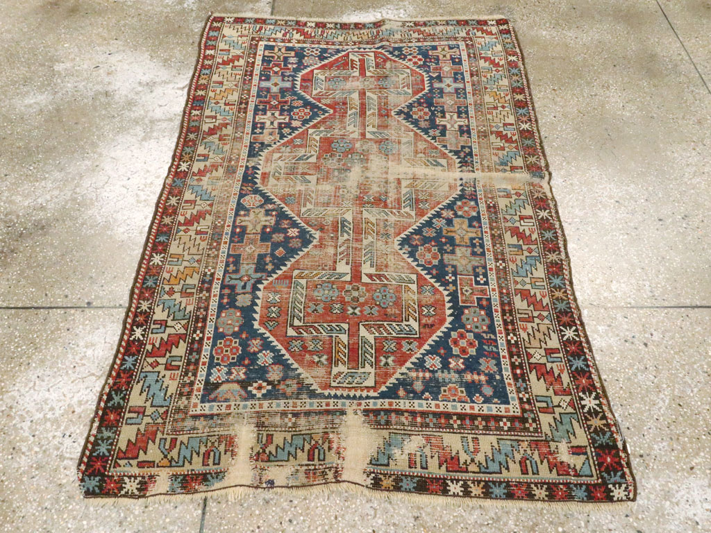 Antique Caucasian Kuba Distressed Rug, No.20859 - Galerie Shabab