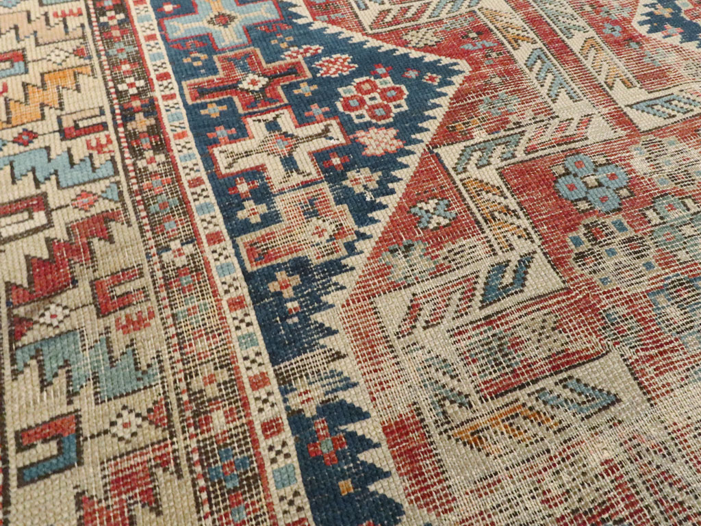 Antique Caucasian Kuba Distressed Rug, No.20859 - Galerie Shabab