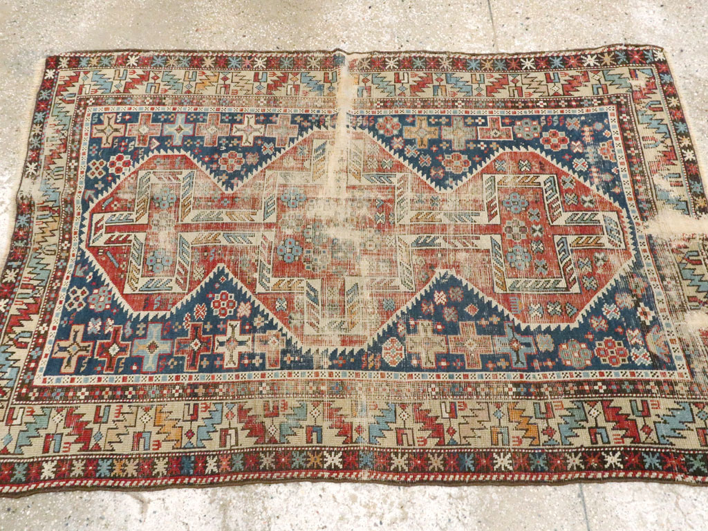 Antique Caucasian Kuba Distressed Rug, No.20859 - Galerie Shabab