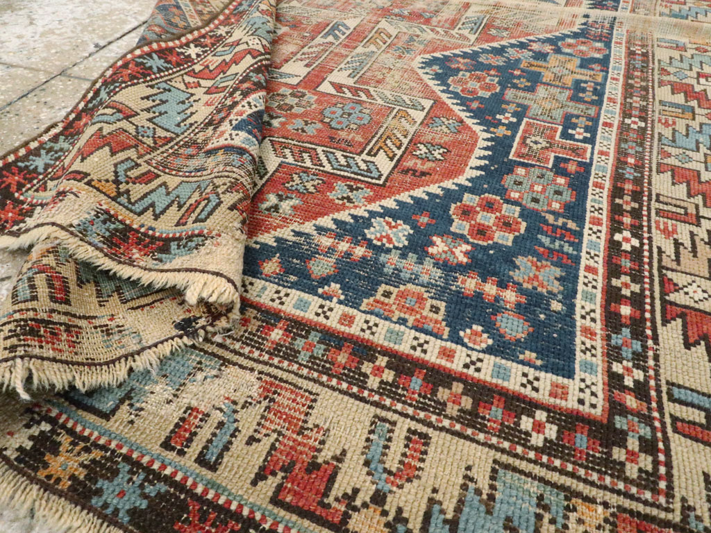 Antique Caucasian Kuba Distressed Rug, No.20859 - Galerie Shabab