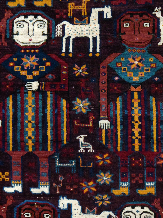 Vintage Persian Baluch Pictorial Rug, No.20886 - Galerie Shabab