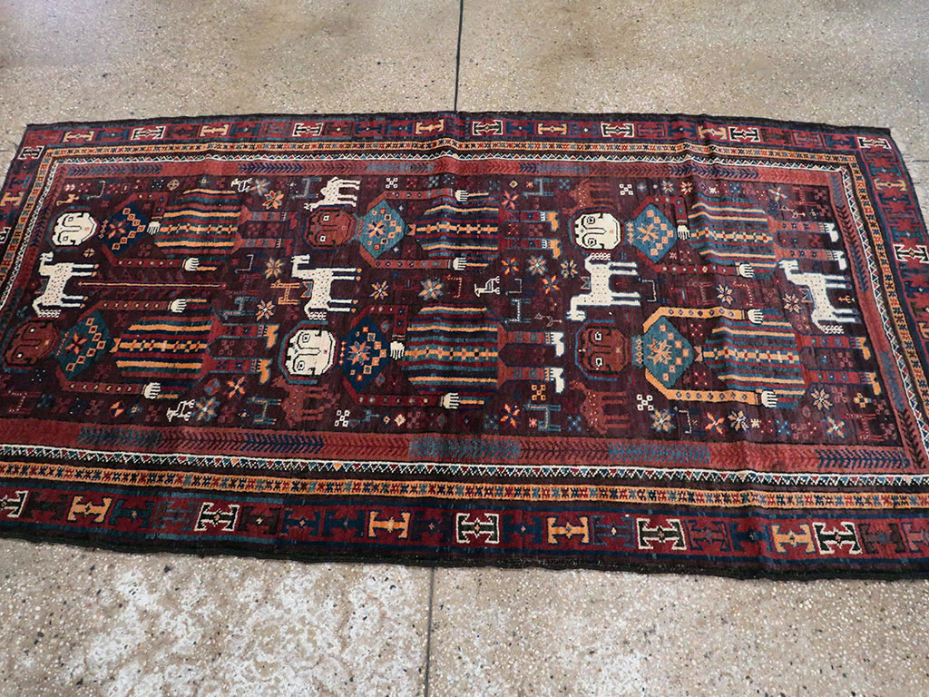 Vintage Persian Baluch Pictorial Rug, No.20886 - Galerie Shabab