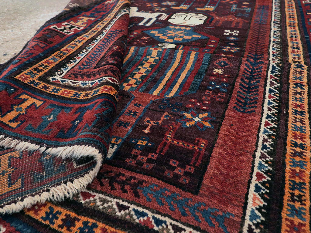 Vintage Persian Baluch Pictorial Rug, No.20886 - Galerie Shabab