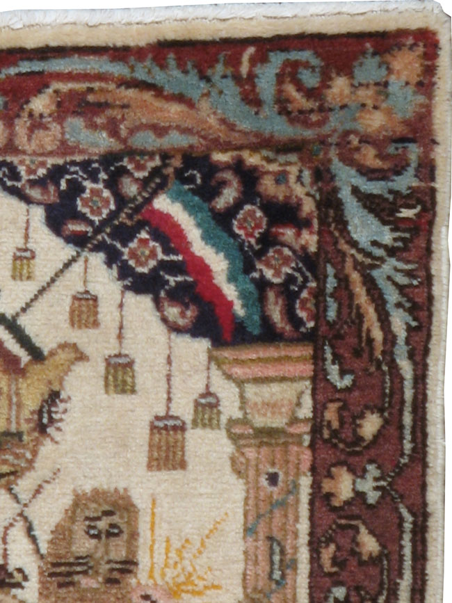 Vintage Persian Tabriz Pictorial Rug, No.20906 - Galerie Shabab