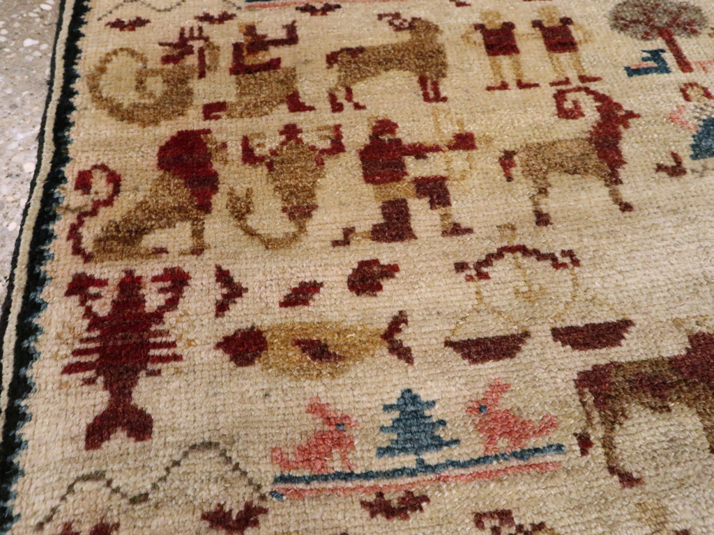 Vintage Persian Hamadan Pictorial Rug, No.20907 - Galerie Shabab