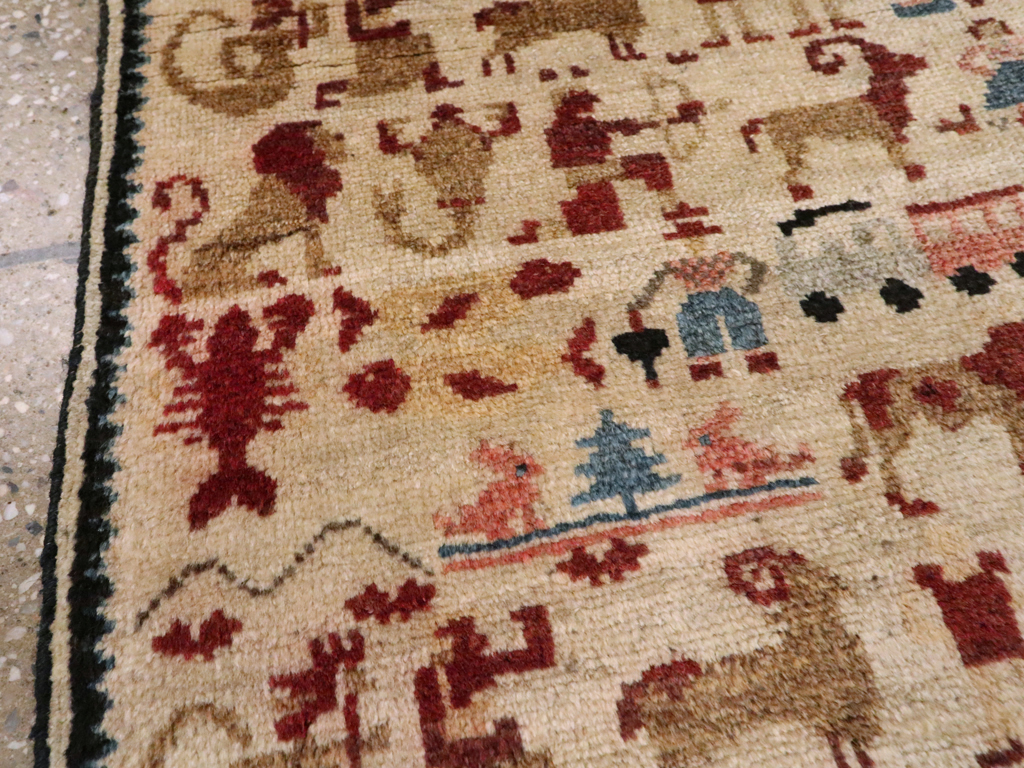Vintage Persian Hamadan Pictorial Rug, No.20907 - Galerie Shabab