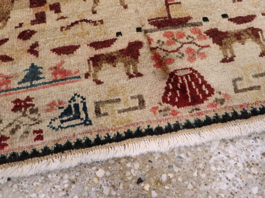 Vintage Persian Hamadan Pictorial Rug, No.20907 - Galerie Shabab