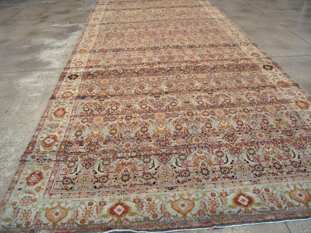Vintage Persian Malayer Wide Gallery Runner, No.20911 - Galerie Shabab