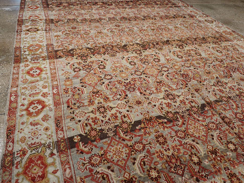 Vintage Persian Malayer Wide Gallery Runner, No.20911 - Galerie Shabab