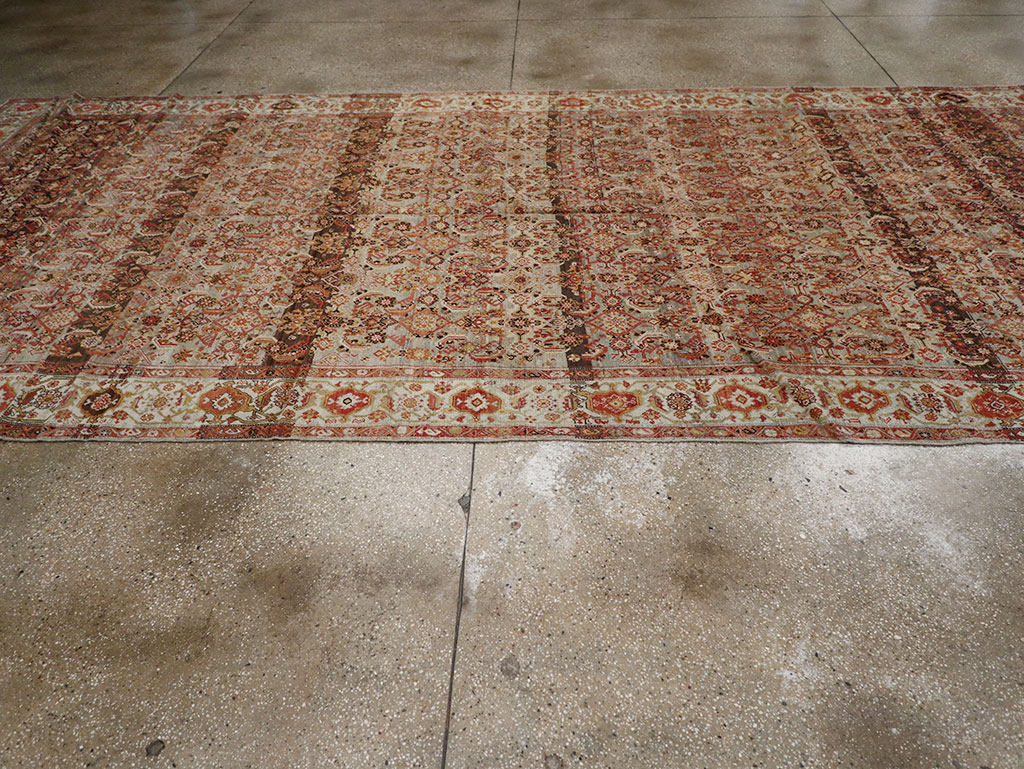 Vintage Persian Malayer Wide Gallery Runner, No.20911 - Galerie Shabab