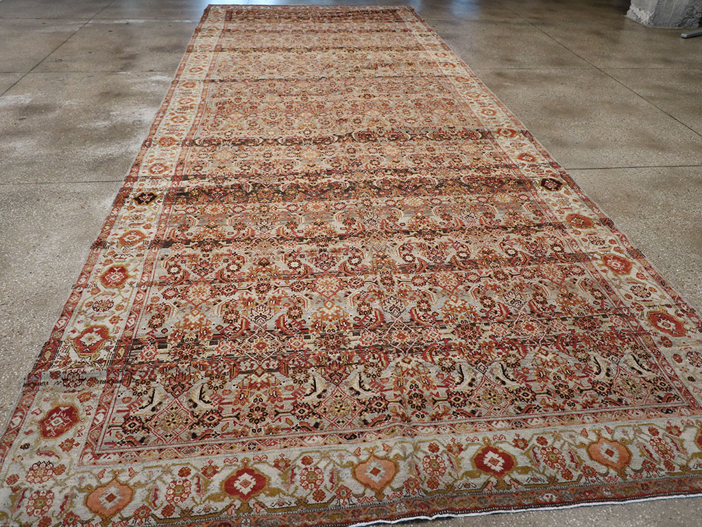 Vintage Persian Malayer Wide Gallery Runner, No.20911 - Galerie Shabab