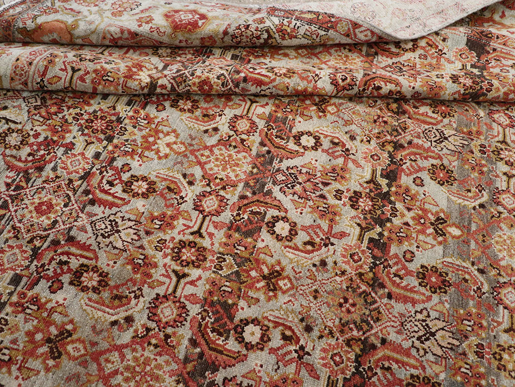 Vintage Persian Malayer Wide Gallery Runner, No.20911 - Galerie Shabab