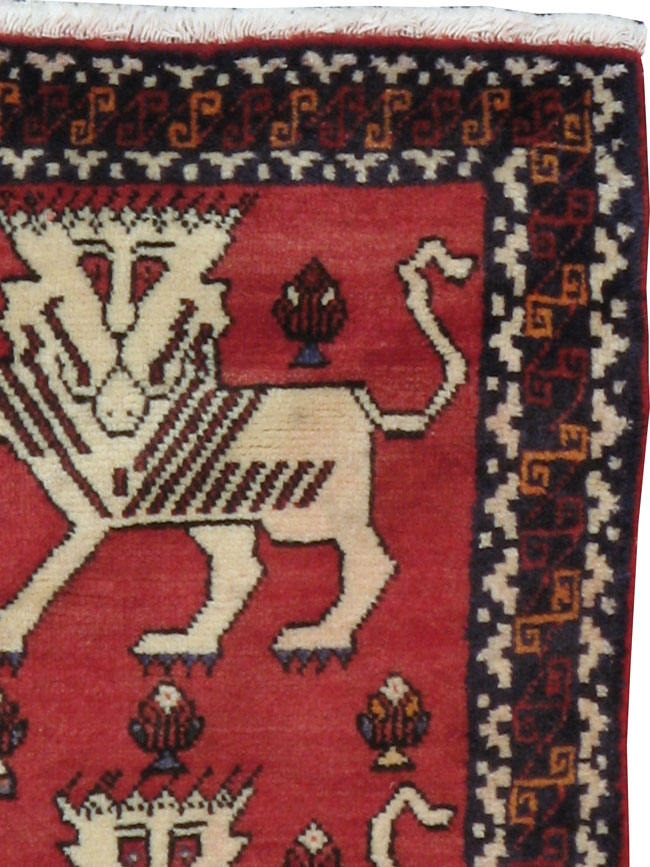 Vintage Persian Shiraz Pictorial Rug (Pair: 1 of 2), No.20915 - Galerie Shabab