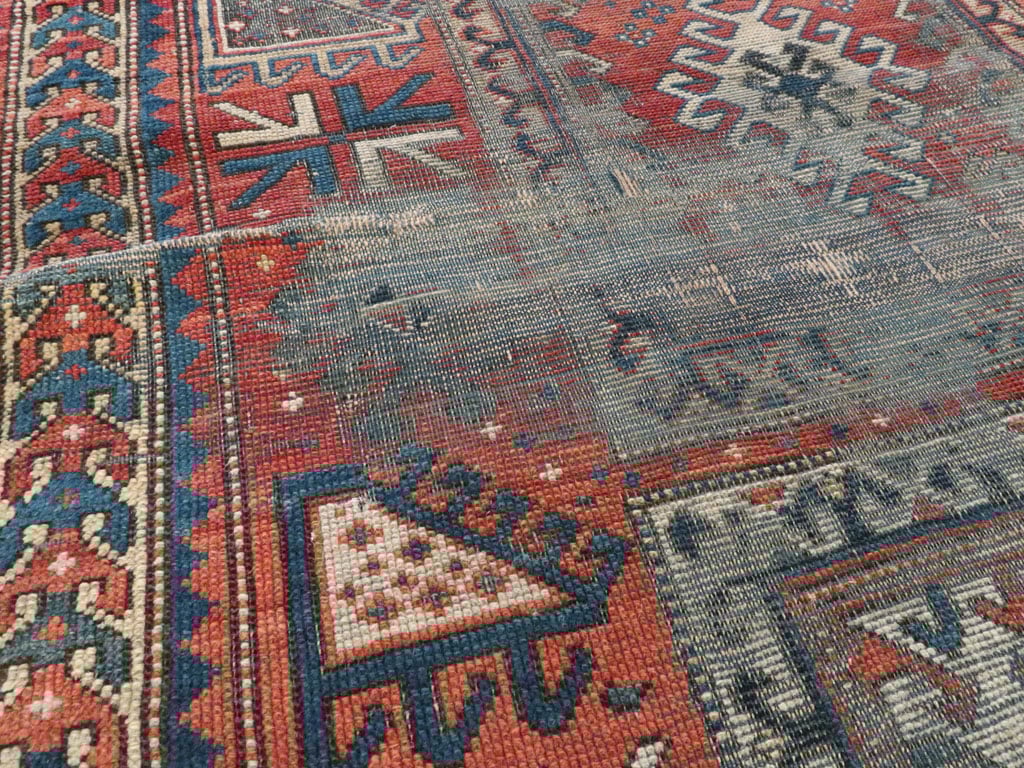 Antique Caucasian Kazak Distressed Rug, No.20954 - Galerie Shabab