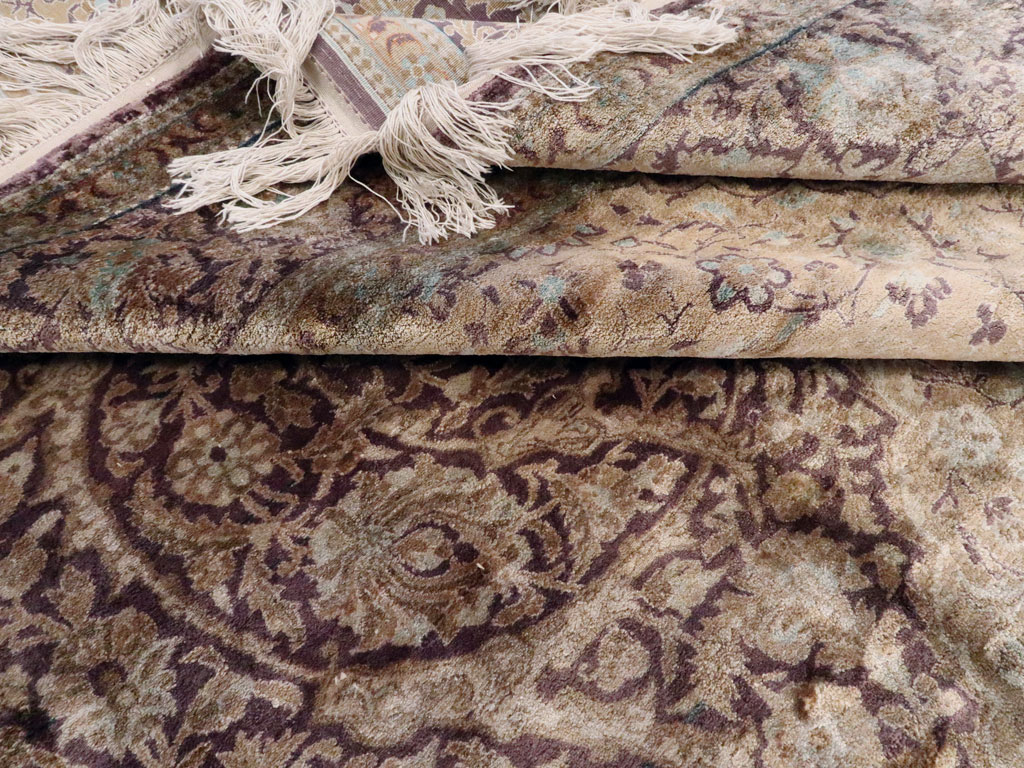 Antique Persian Kashan Silk Carpet, No.20986 - Galerie Shabab