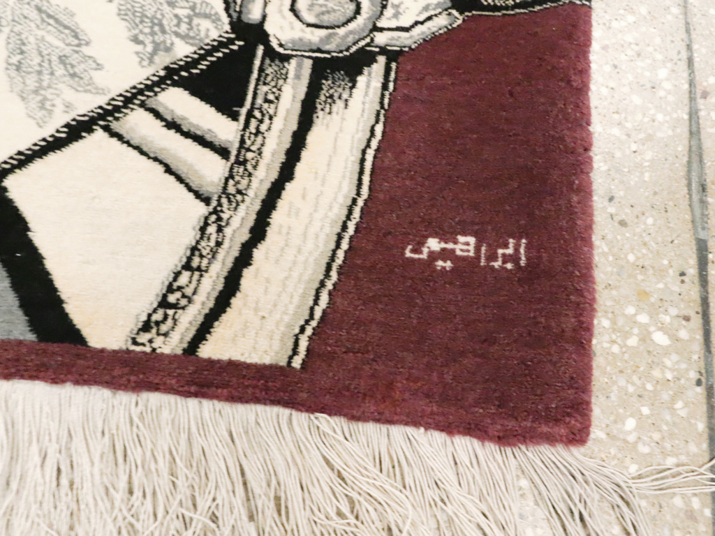 Vintage Persian Tabriz Pictorial Rug, No.21007 - Galerie Shabab