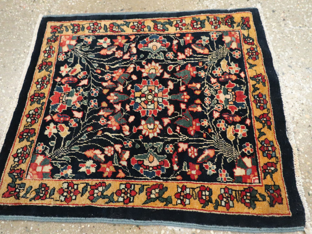Antique Persian Sarouk Fereghan Square Throw Rug (Pair: 2 of 2), No.21009 - Galerie Shabab