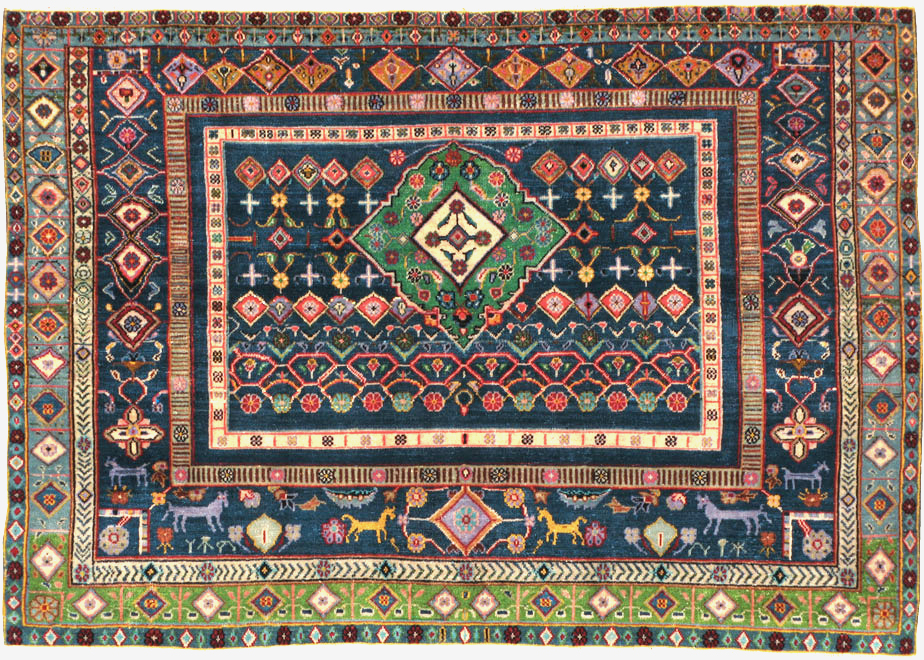 Vintage Persian Tabriz Pictorial Rug, No.21019 - Galerie Shabab