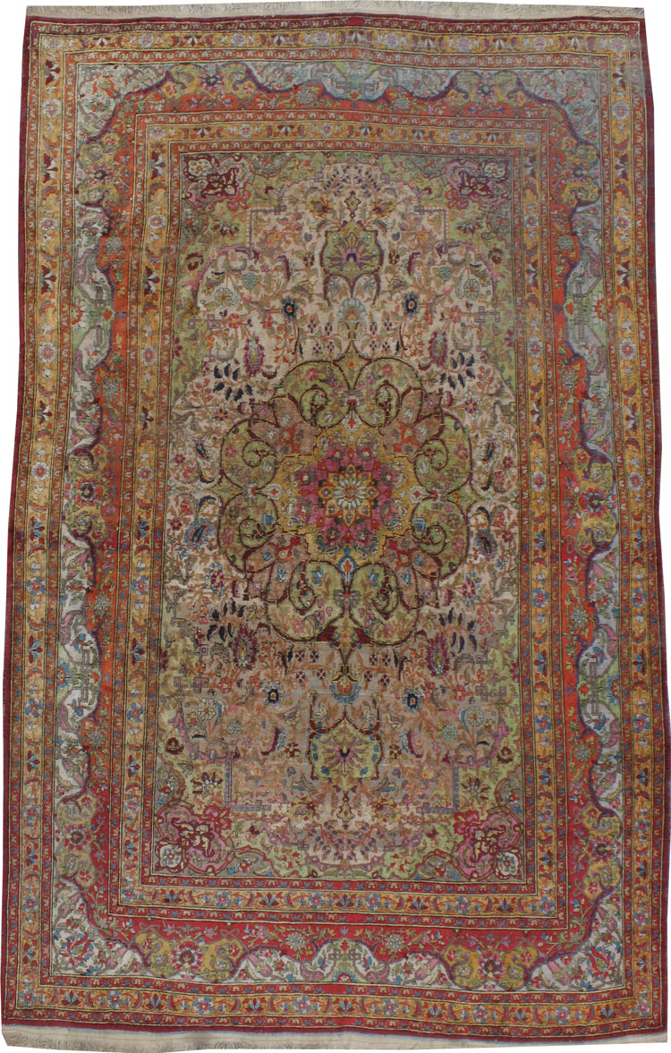 Antique Persian Silk Kashan Rug, No.21054 - Galerie Shabab