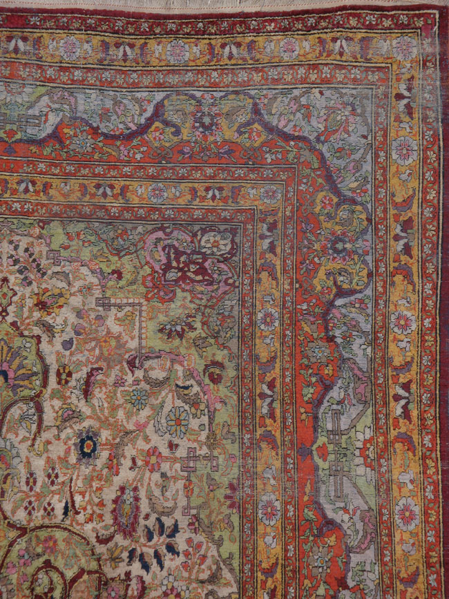 Antique Persian Silk Kashan Rug, No.21054 - Galerie Shabab