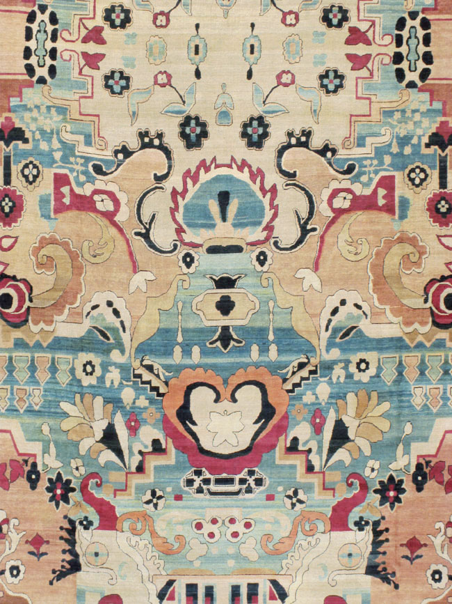 Antique Persian Lavar Kerman Large Room Size Carpet, No.21058 - Galerie Shabab