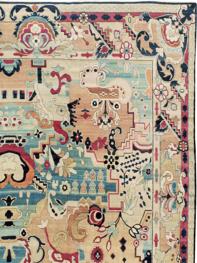 Antique Persian Lavar Kerman Large Room Size Carpet, No.21058 - Galerie Shabab