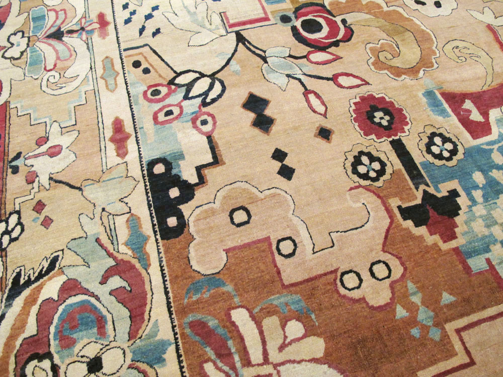 Antique Persian Lavar Kerman Large Room Size Carpet, No.21058 - Galerie Shabab