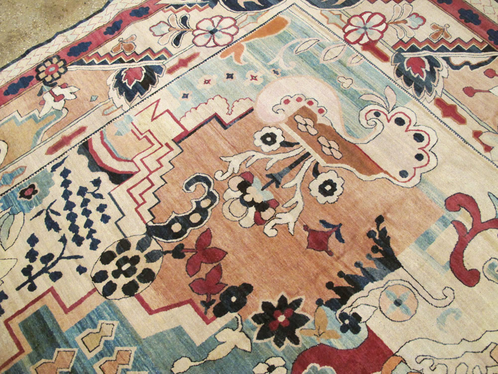 Antique Persian Lavar Kerman Large Room Size Carpet, No.21058 - Galerie Shabab