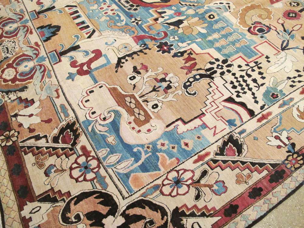 Antique Persian Lavar Kerman Large Room Size Carpet, No.21058 - Galerie Shabab
