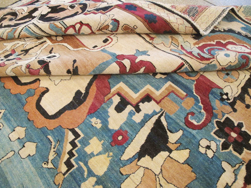 Antique Persian Lavar Kerman Large Room Size Carpet, No.21058 - Galerie Shabab