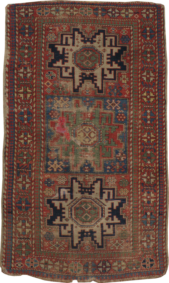 Antique Caucasian Distressed Rug, No.21144 - Galerie Shabab