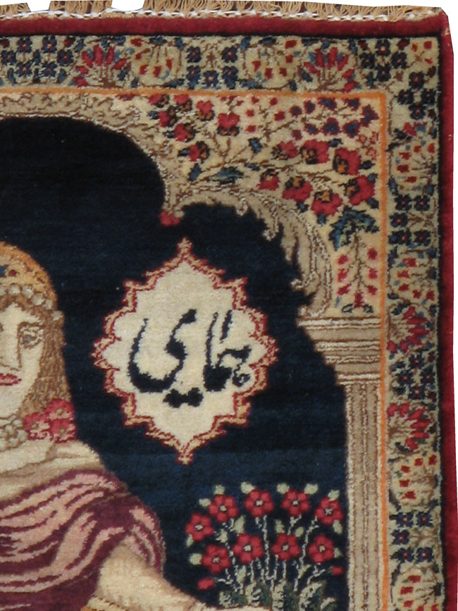 Antique Persian Kerman Pictorial Rug, No.21166 - Galerie Shabab