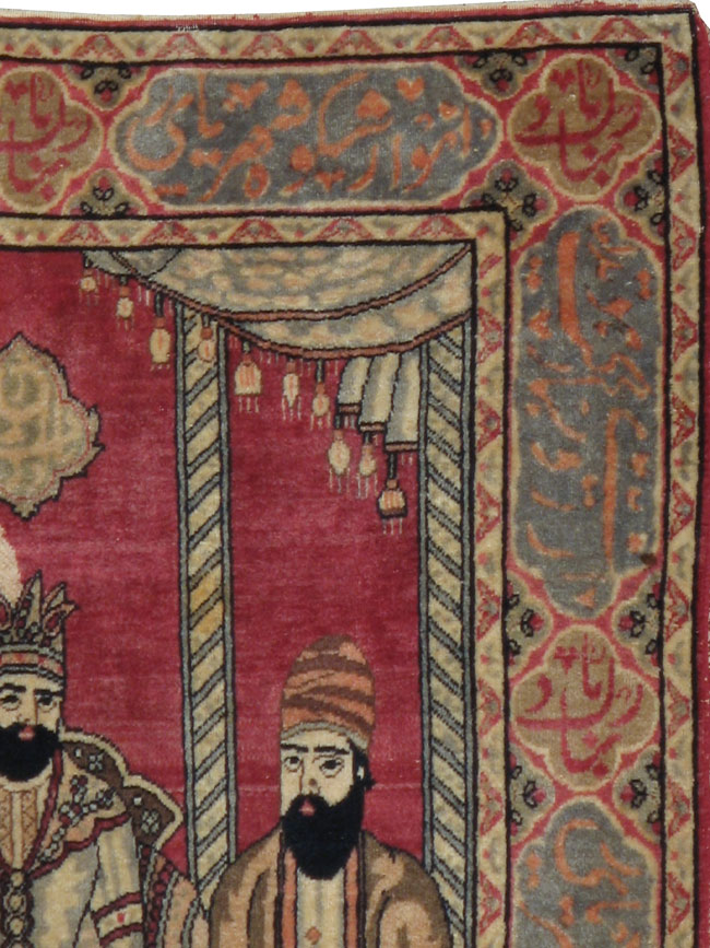 Vintage Persian Kerman Pictorial Rug, No.21168 - Galerie Shabab