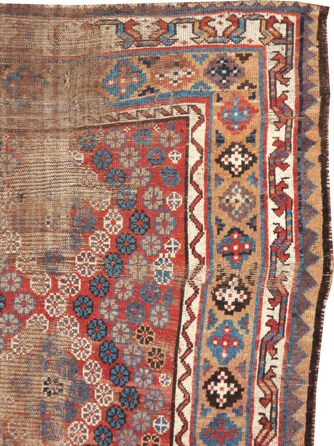 Antique Kurdish Distressed Rug, No.21178 - Galerie Shabab