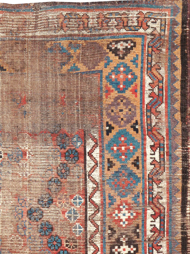 Antique Kurdish Distressed Rug, No.21178 - Galerie Shabab