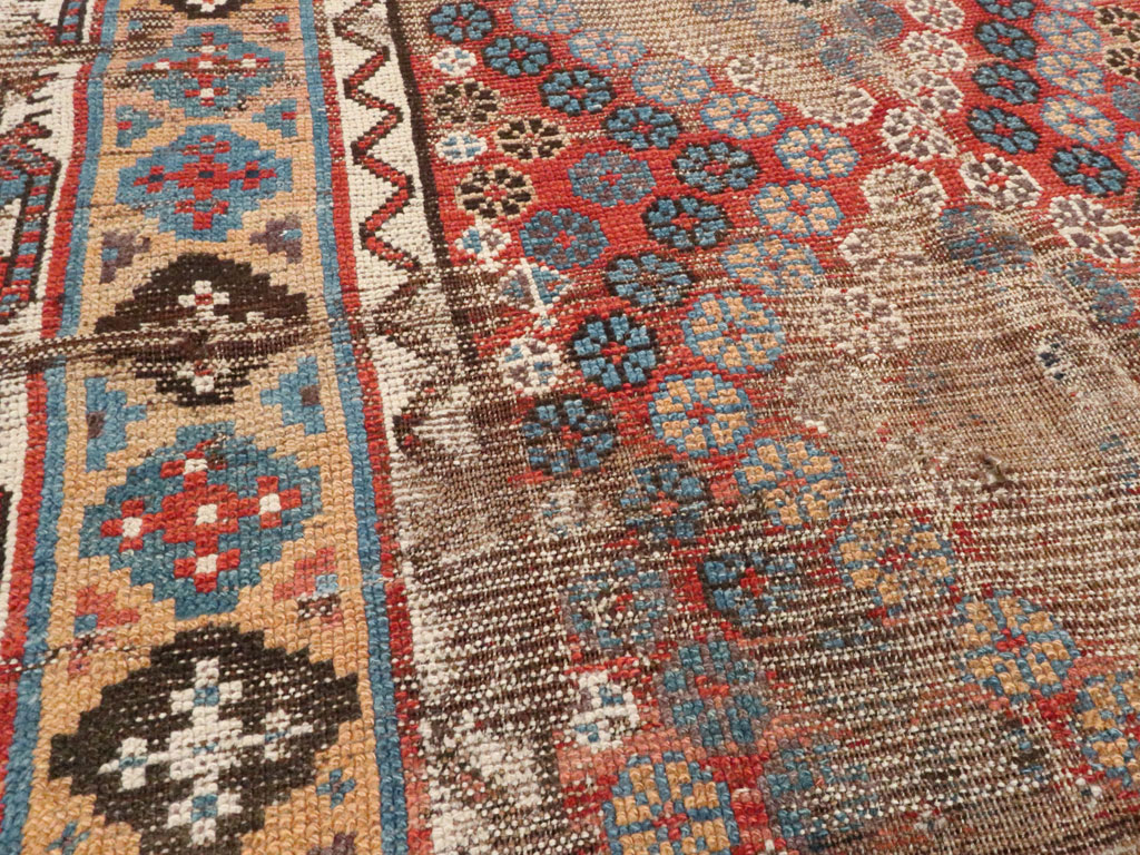 Antique Kurdish Distressed Rug, No.21178 - Galerie Shabab