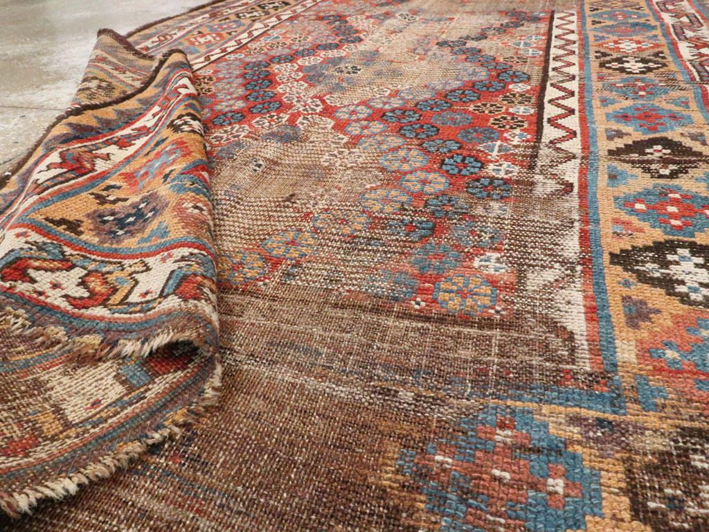 Antique Kurdish Distressed Rug, No.21178 - Galerie Shabab
