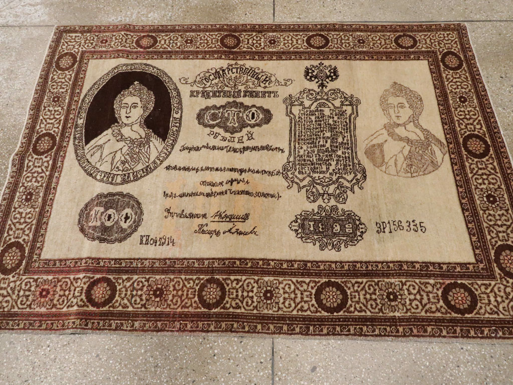 Antique Persian Tabriz Pictorial Rug, No.21204 - Galerie Shabab