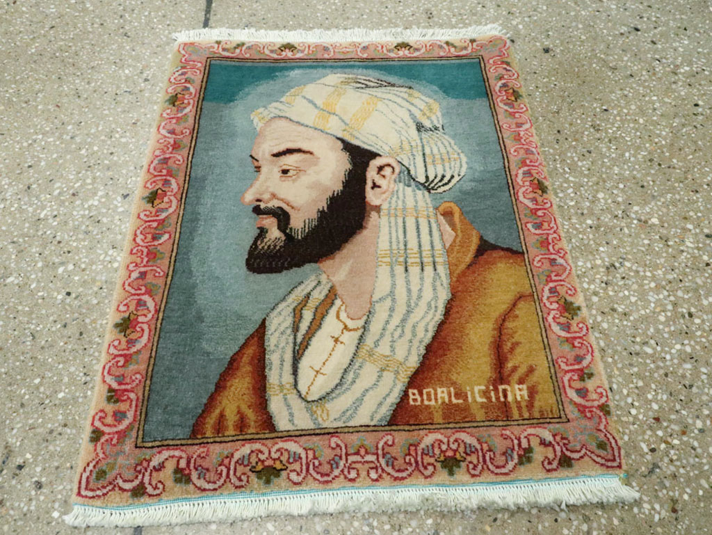 Vintage Persian Tabriz Pictorial Rug, No.21207 - Galerie Shabab