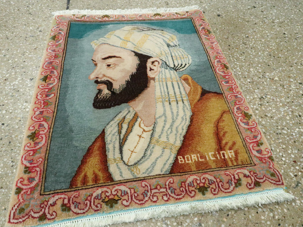 Vintage Persian Tabriz Pictorial Rug, No.21207 - Galerie Shabab