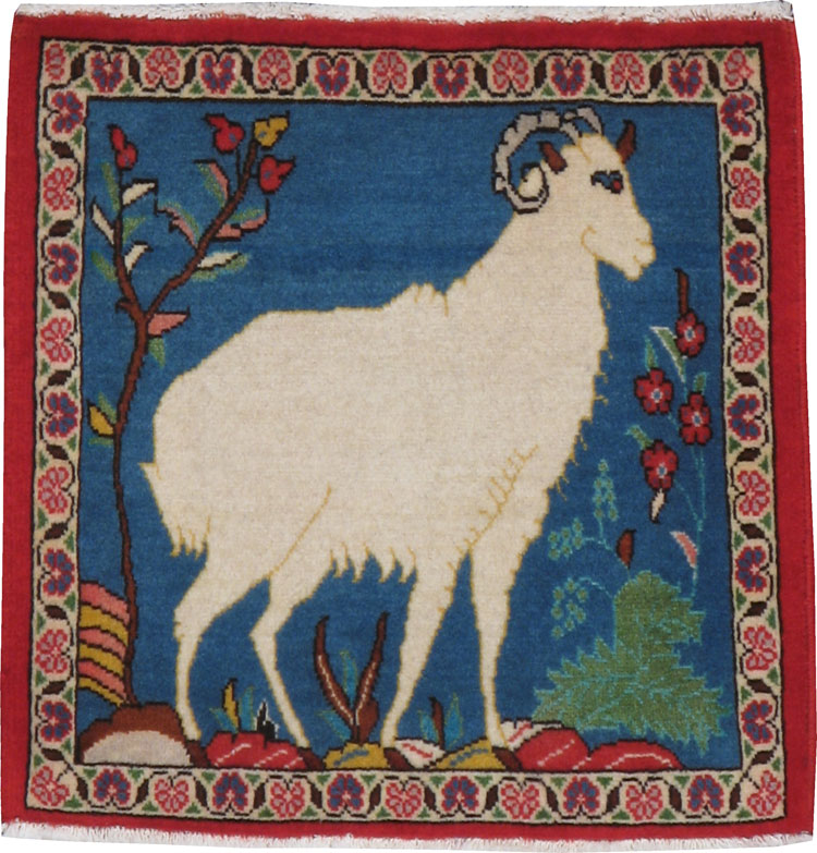 Vintage Persian Tabriz Pictorial Rug, No.21208 - Galerie Shabab