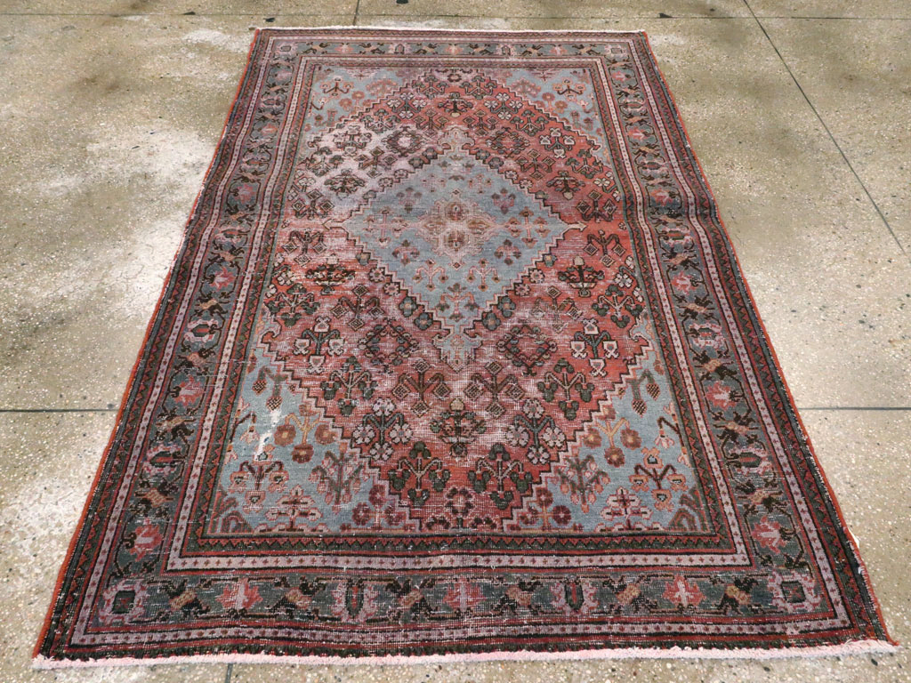 Vintage Persian Joshegan Distressed Rug, No.21217 - Galerie Shabab